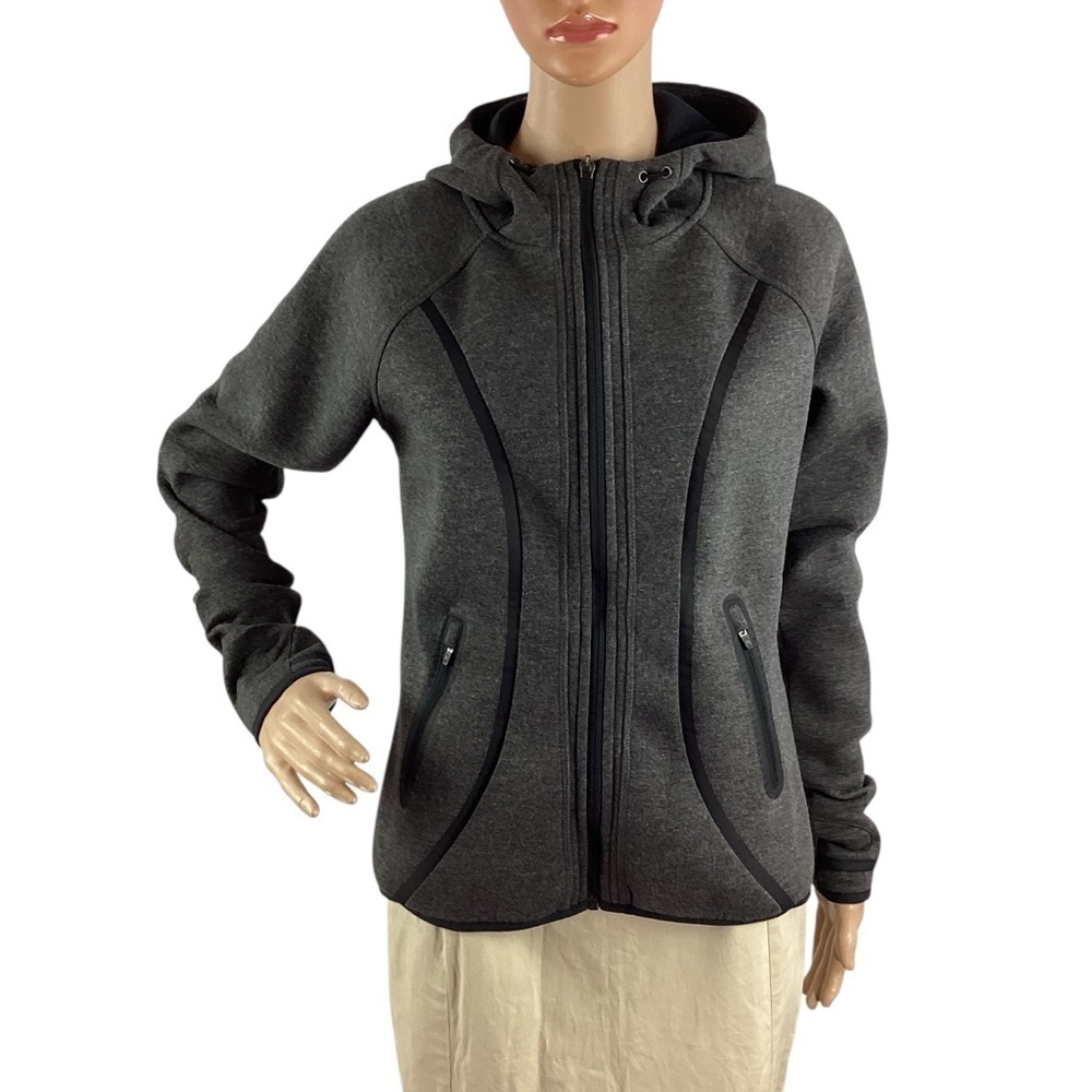 Athleta Fuse Scuba Hoodie Jacket Dark Gray Size S